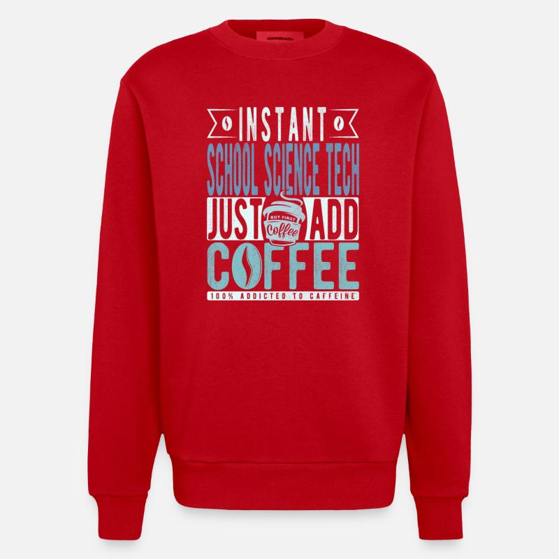 Café scientifique de l’école Café - Sweat bio épais oversize fabriqué en UE - rouge
