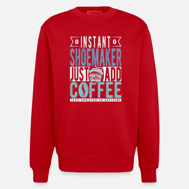 Schuster café dicton - Sweat bio épais oversize fabriqué en UE - rouge