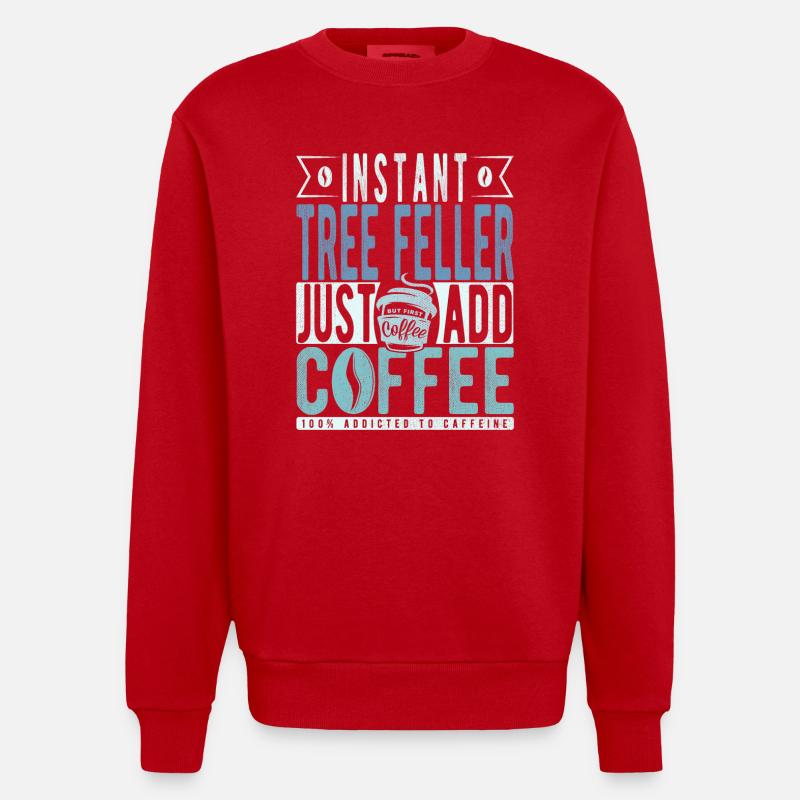 Baum Faller café dicton - Sweat bio épais oversize fabriqué en UE - rouge