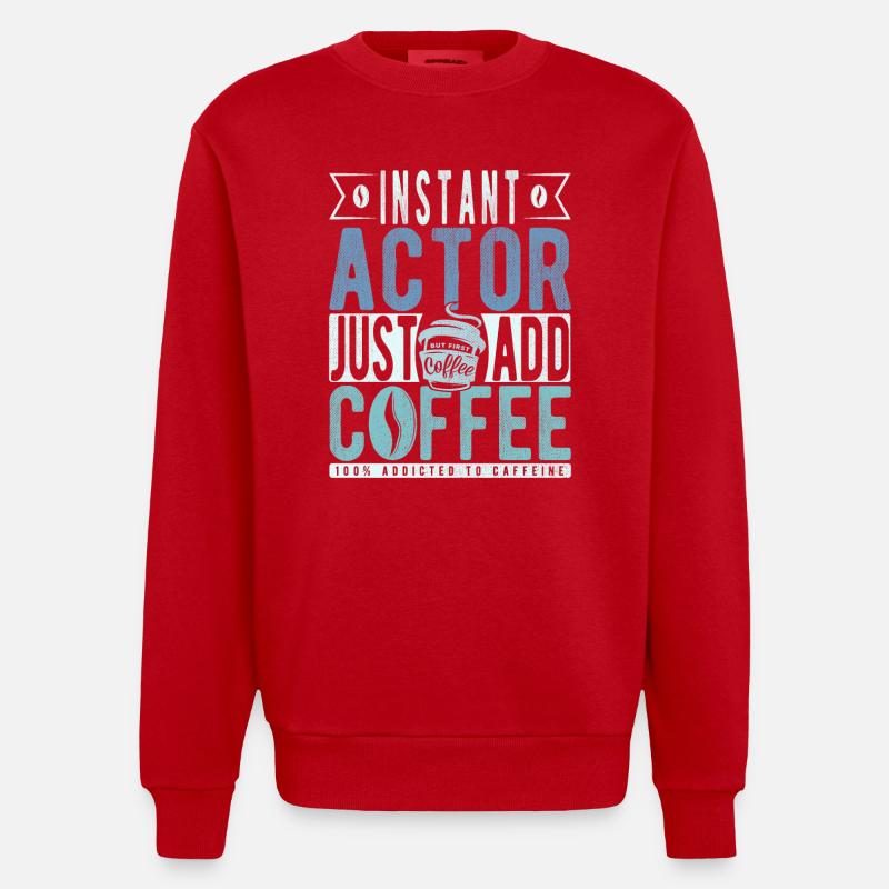 Buchalter Kaffee Spruch - Heavyweight Oversized Organic Crew Neck Made in EU - Rot