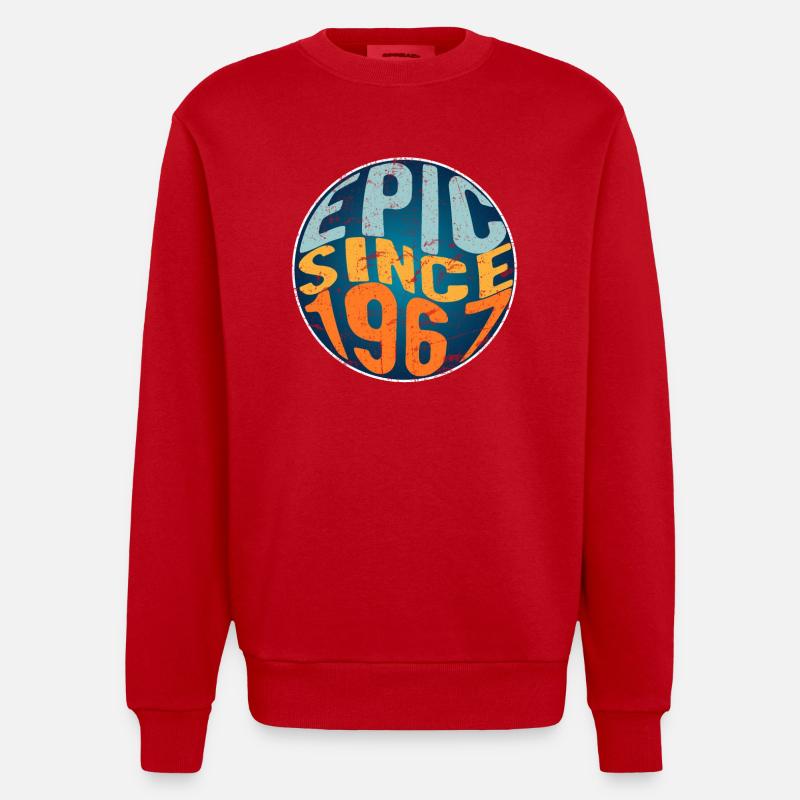 Episch Seit 1967 - Heavyweight Oversized Organic Crew Neck Made in EU - Rot