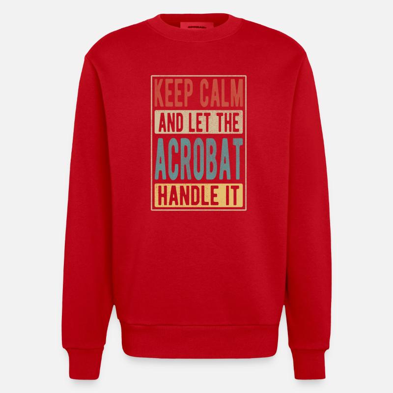 Akrobat Retro Geschenk - Heavyweight Oversized Organic Crew Neck Made in EU - Rot