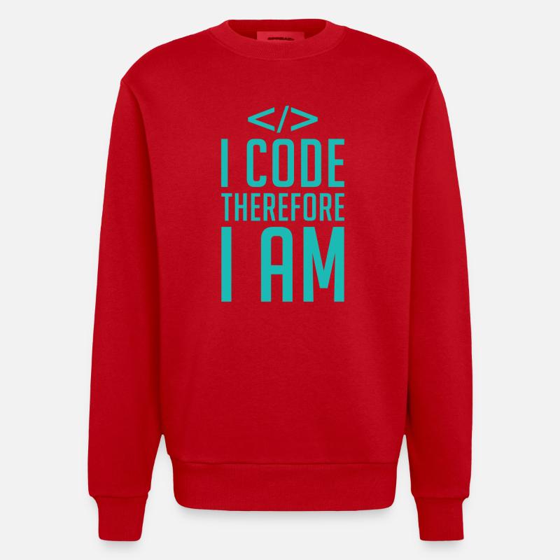 Programmierer Entwickler Coder Code - Heavyweight Oversized Organic Crew Neck Made in EU - Rot