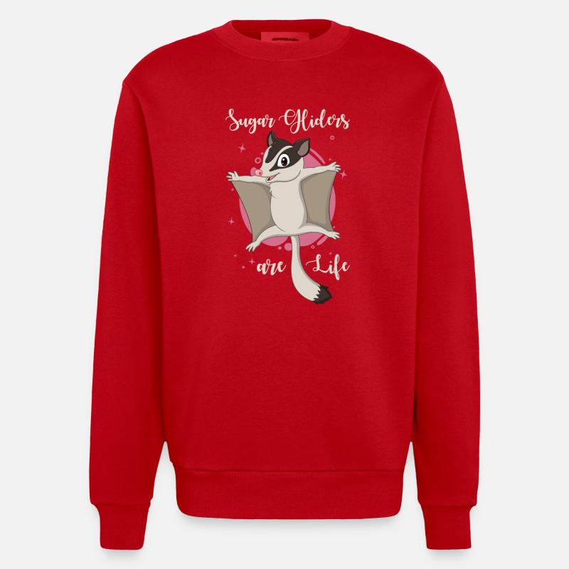 Sugar Glider Spruch - Heavyweight Oversized Organic Crew Neck Made in EU - Rot