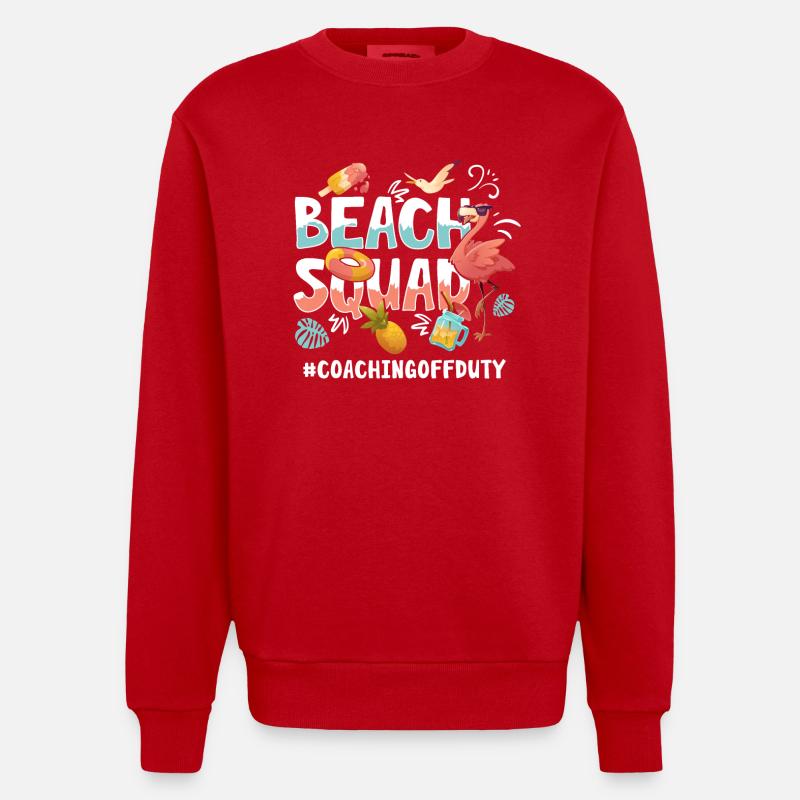 Coaching Vacances Groupe Plage - Sweat bio épais oversize fabriqué en UE - rouge