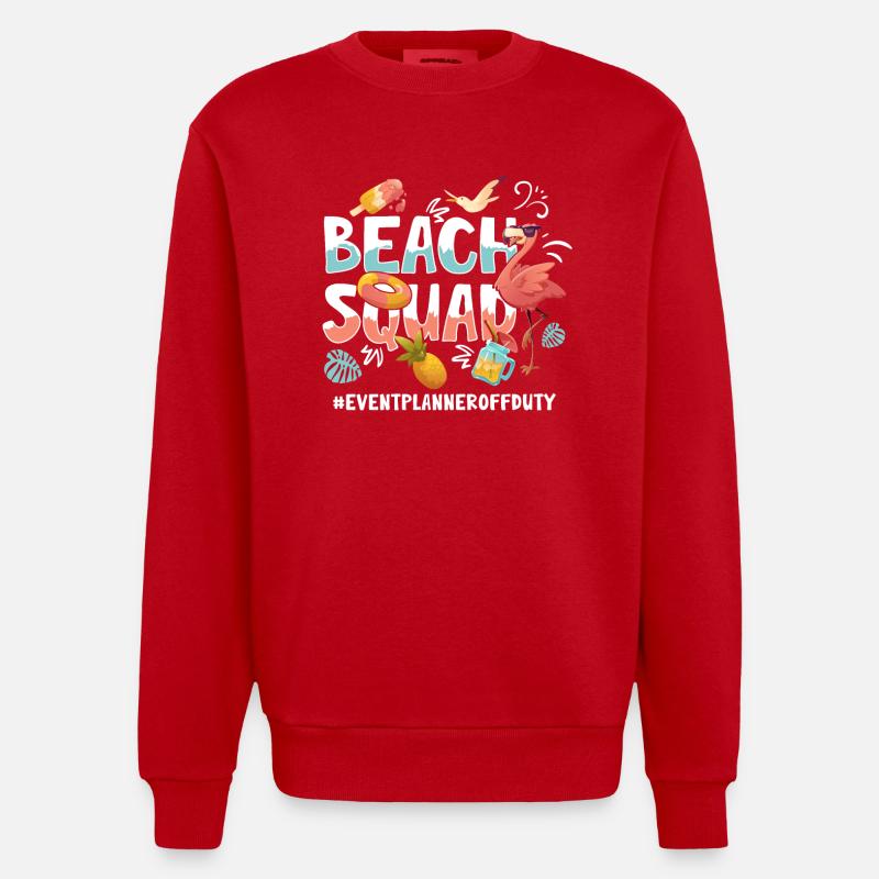 Eventplanner Vacances Beach Group - Sweat bio épais oversize fabriqué en UE - rouge