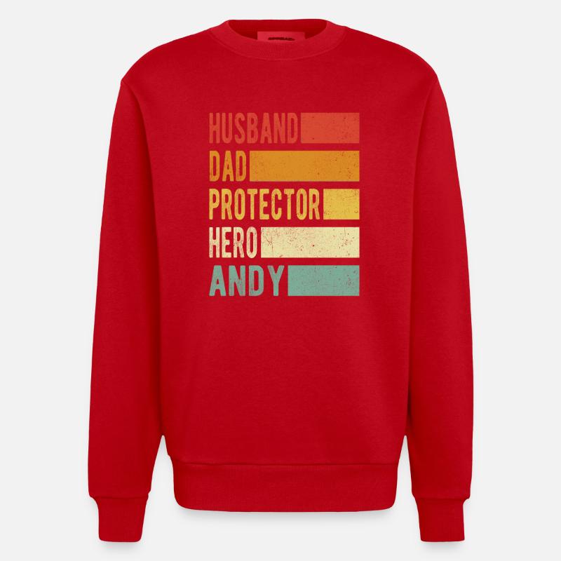 Andy Nom papa cadeau - Sweat bio épais oversize fabriqué en UE - rouge