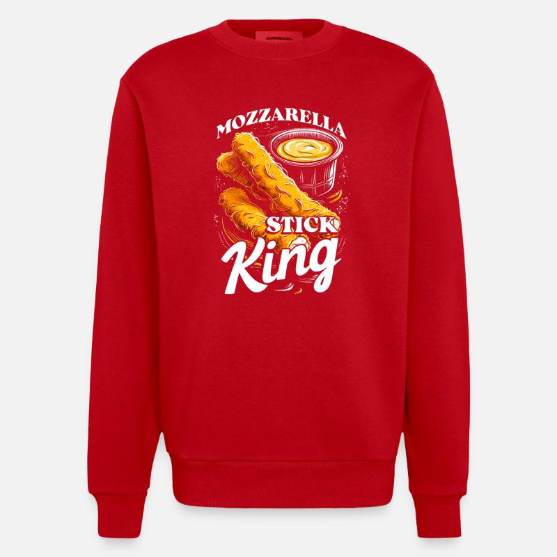 Bâtonnet de mozzarella King - Sweat bio épais oversize fabriqué en UE - rouge