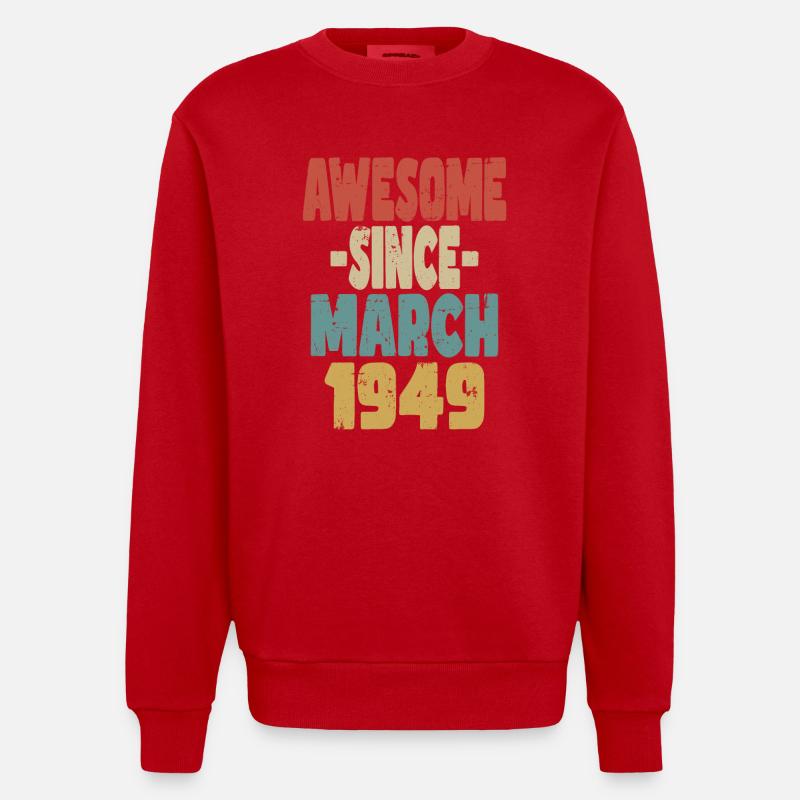 Génial mars 1949 - Sweat bio épais oversize fabriqué en UE - rouge