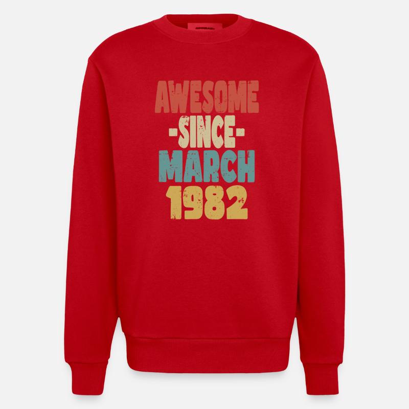 Génial mars 1982 - Sweat bio épais oversize fabriqué en UE - rouge