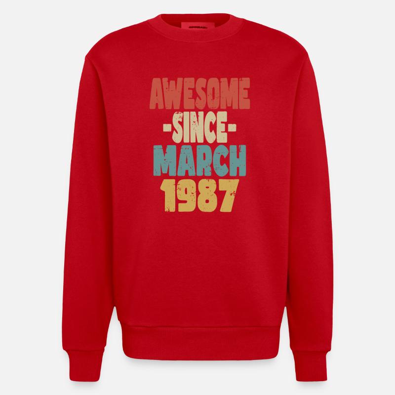Génial Mars 1987 - Sweat bio épais oversize fabriqué en UE - rouge