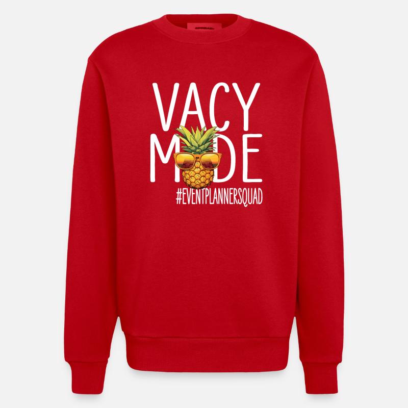 Eventplanner Urlaub Vacy Mode Eventplannersquad - Heavyweight Oversized Organic Crew Neck Made in EU - Rot