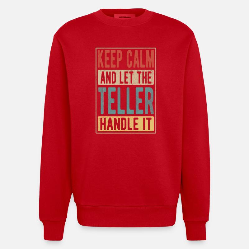 Teller Retro Gift - Heavyweight Oversized Organic Crew Neck Made in EU - red