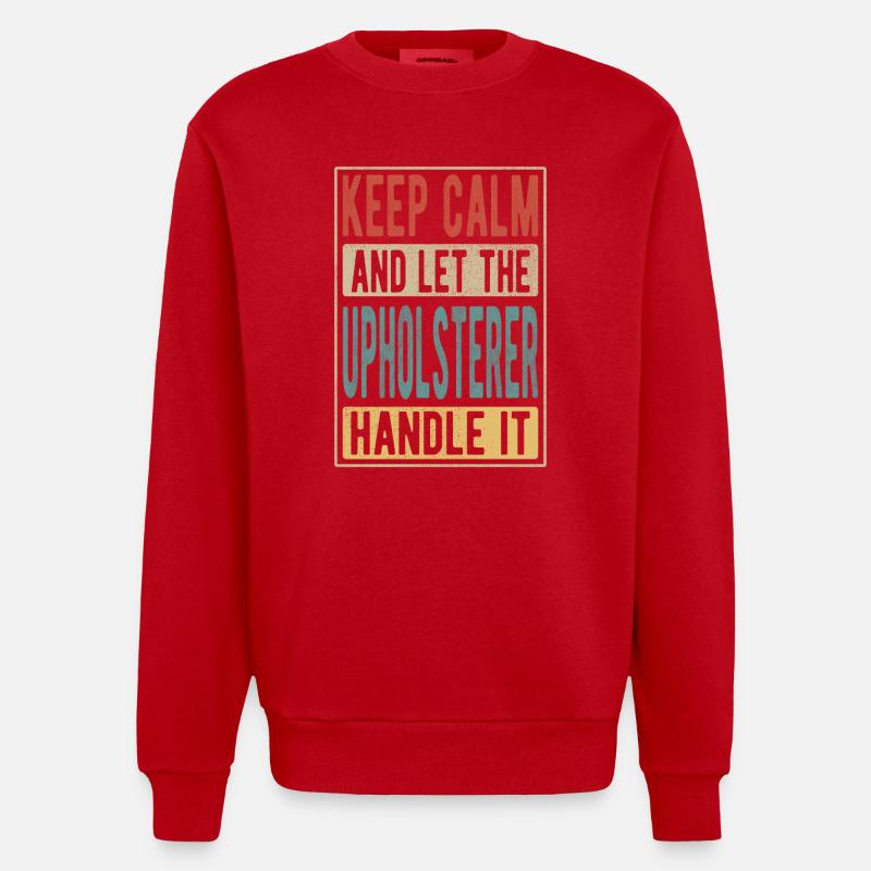 Polsterer Retro Geschenk - Heavyweight Oversized Organic Crew Neck Made in EU - Rot
