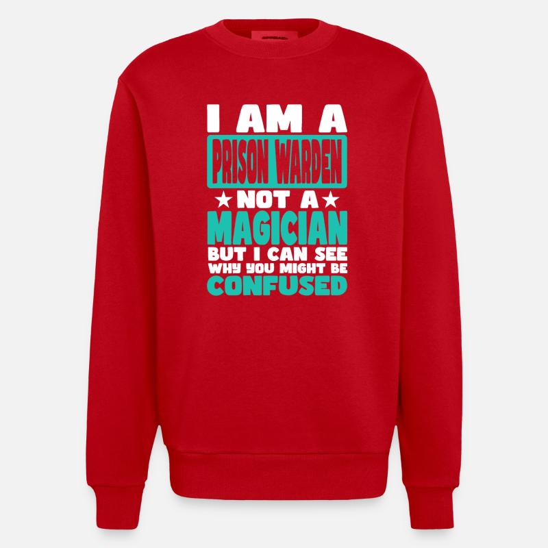 Gefängnisdirektor - Heavyweight Oversized Organic Crew Neck Made in EU - Rot