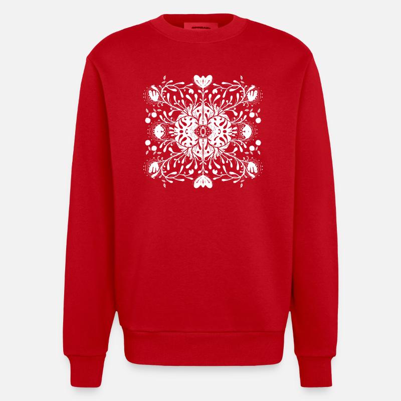 Modèle folklorique - Sweat bio épais oversize fabriqué en UE - rouge