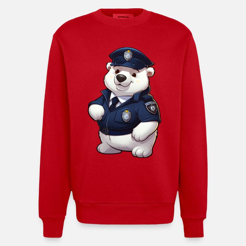 Polizei Eisbärin - Heavyweight Oversized Organic Crew Neck Made in EU - Rot