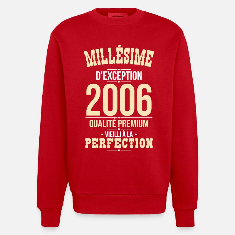 2006 – Millésime d’exception – Qualité premium - Sweat bio épais oversize fabriqué en UE - rouge