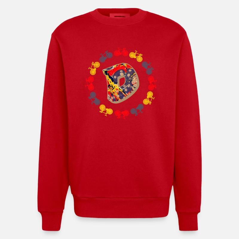 fahrrad e 202 d - Heavyweight Oversized Organic Crew Neck Made in EU - Rot