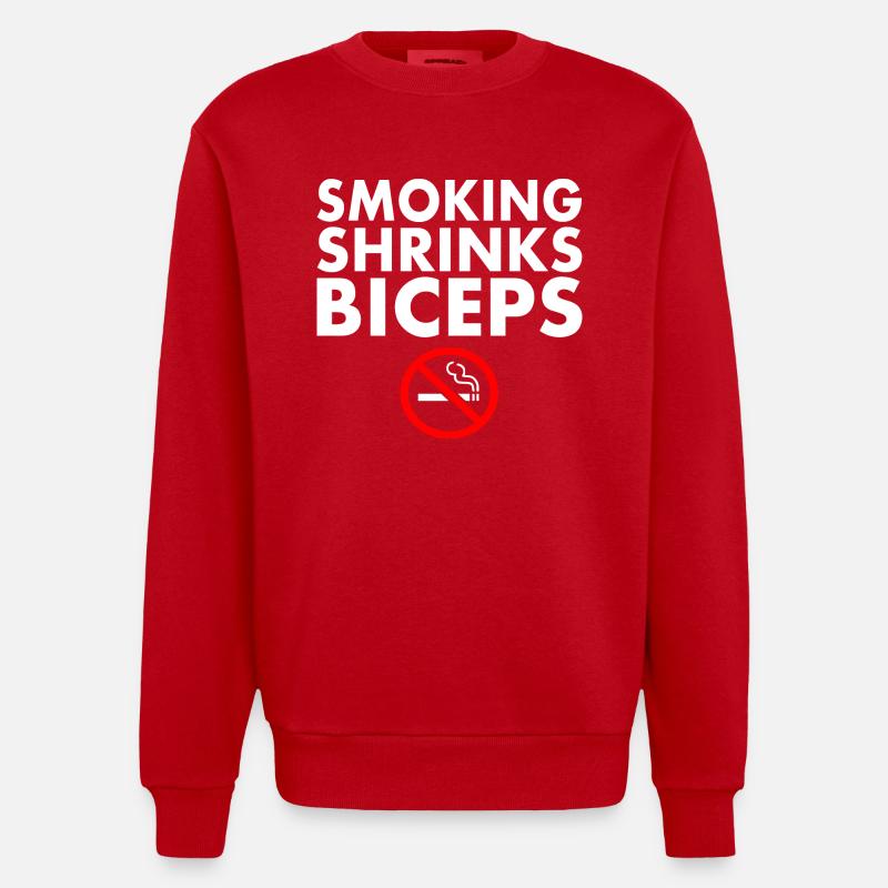 Smoking shrinks the biceps - Sweat bio épais oversize fabriqué en UE - rouge