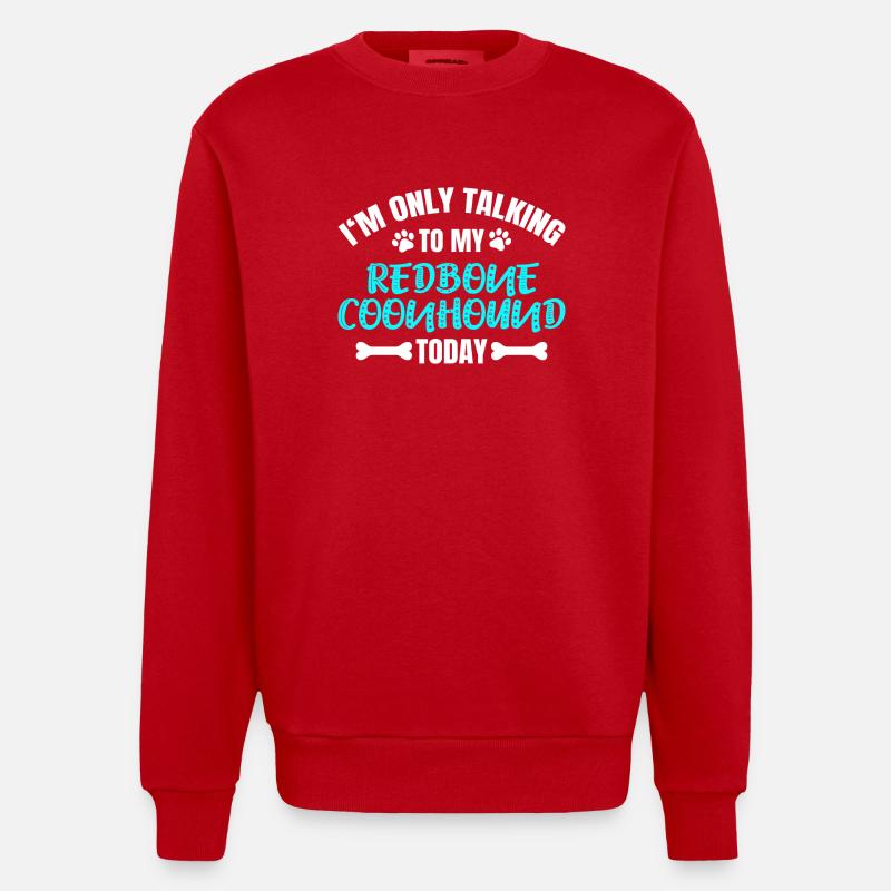 Redbone Coonhound - Heavyweight Oversized Organic Crew Neck Made in EU - red
