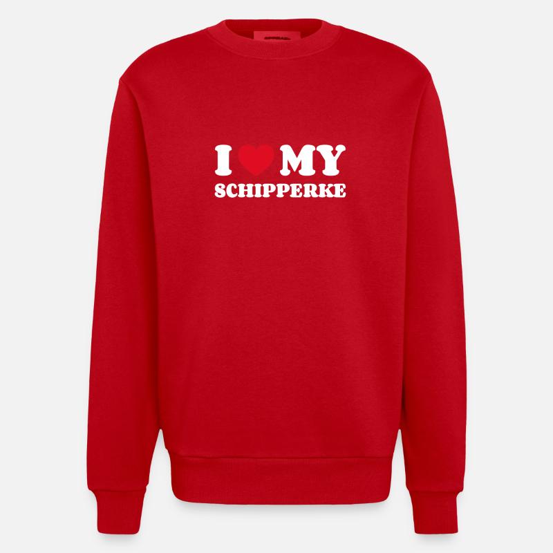J’aime mon Schipperke - Sweat bio épais oversize fabriqué en UE - rouge