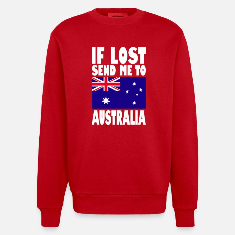 Drapeau de l’Australie - Sweat bio épais oversize fabriqué en UE - rouge