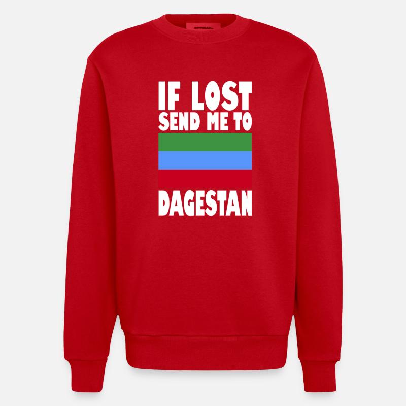 Drapeau du Daghestan - Sweat bio épais oversize fabriqué en UE - rouge