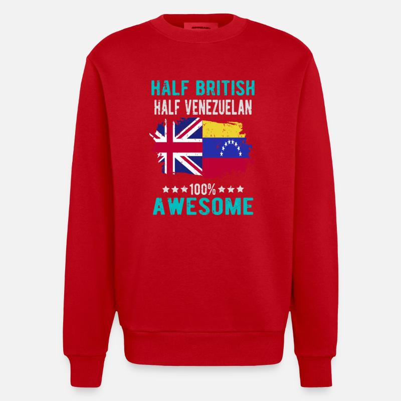 Halb Brite Halb Venezolaner - Heavyweight Oversized Organic Crew Neck Made in EU - Rot