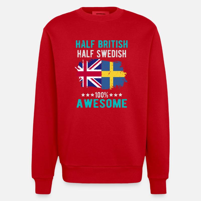 Halb Brite Halb Schwede - Heavyweight Oversized Organic Crew Neck Made in EU - Rot