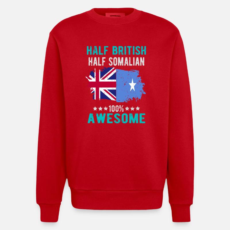 Halb Brite Halb Somalier - Heavyweight Oversized Organic Crew Neck Made in EU - Rot
