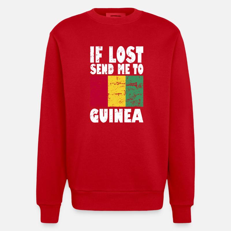 Drapeau de guinée Disant - Sweat bio épais oversize fabriqué en UE - rouge
