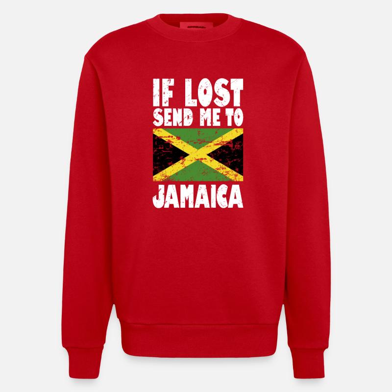 Drapeau de la Jamaïque - Sweat bio épais oversize fabriqué en UE - rouge