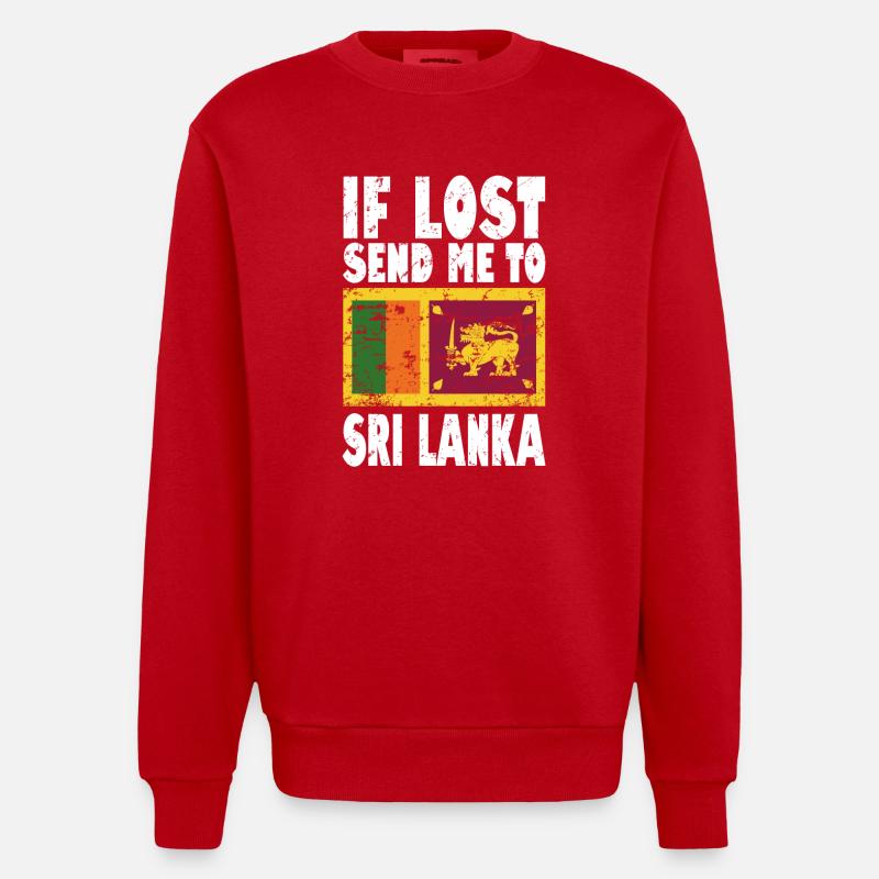 Drapeau du Sri Lanka - Sweat bio épais oversize fabriqué en UE - rouge