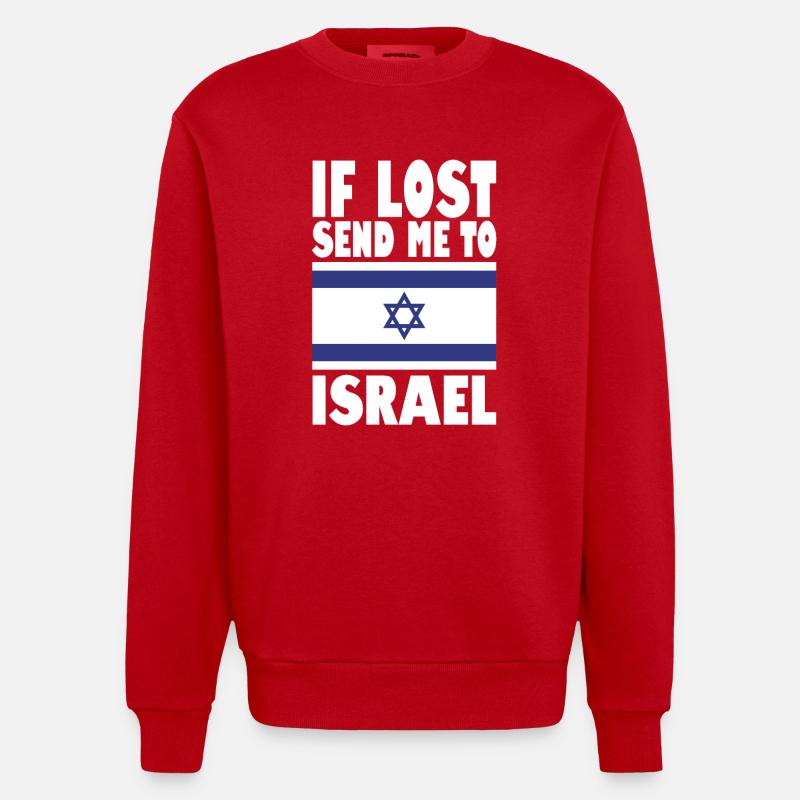 Dicton du drapeau Isreal - Sweat bio épais oversize fabriqué en UE - rouge