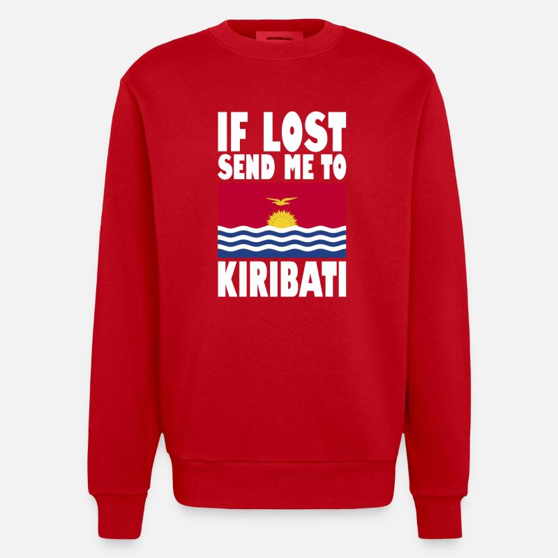 Drapeau de Kiribati - Sweat bio épais oversize fabriqué en UE - rouge