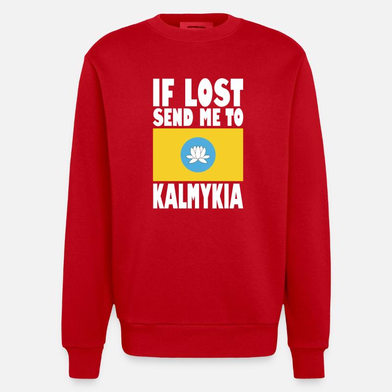 Drapeau de Kalmoukie - Sweat bio épais oversize fabriqué en UE - rouge