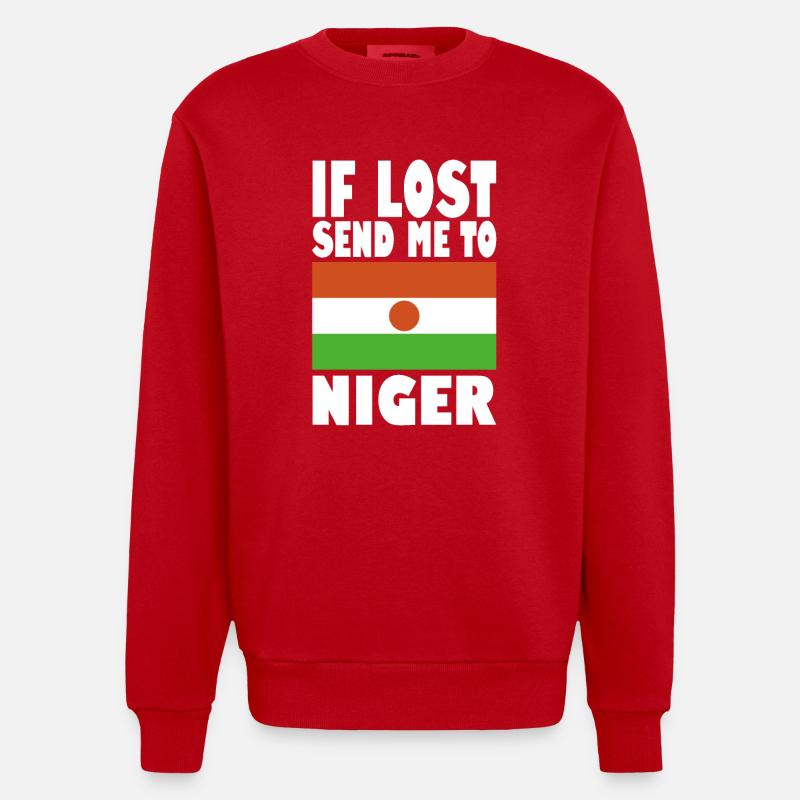 Drapeau du Niger - Sweat bio épais oversize fabriqué en UE - rouge