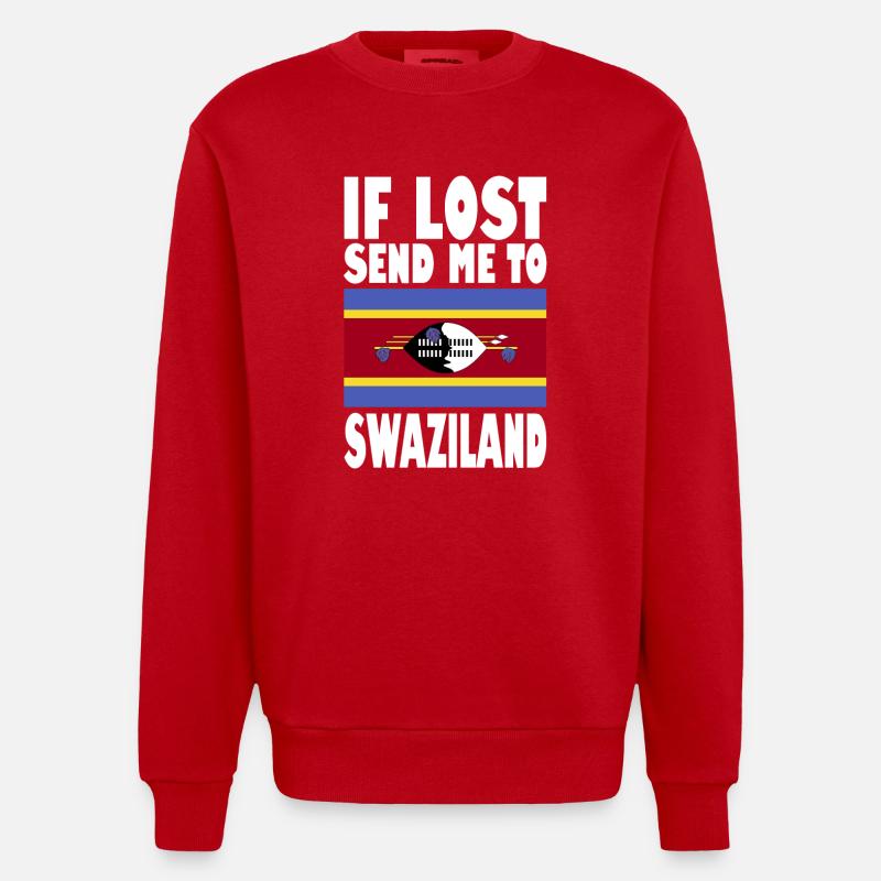 Drapeau du Swaziland - Sweat bio épais oversize fabriqué en UE - rouge