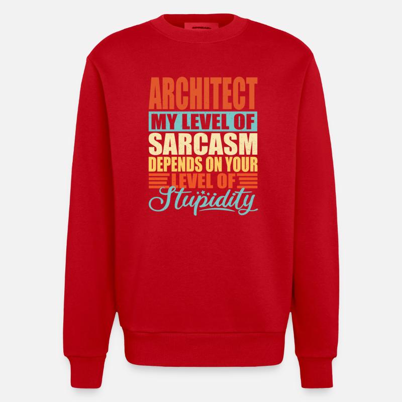 Architect sarcasm Funny architect - Heavyweight Oversized Organic Crew Neck Made in EU - red
