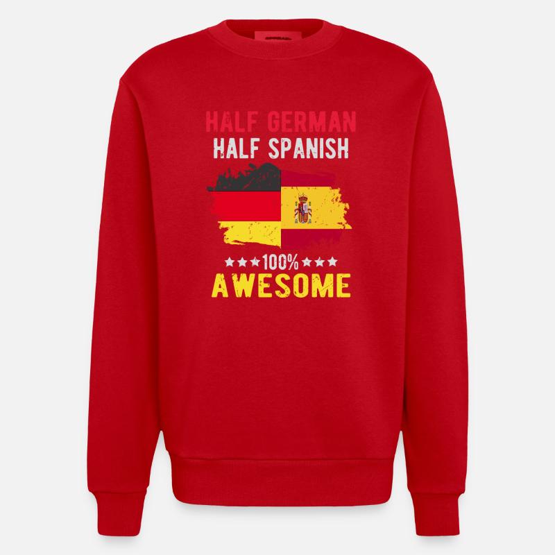 Halb Deutsch Halb Spanier - Heavyweight Oversized Organic Crew Neck Made in EU - Rot