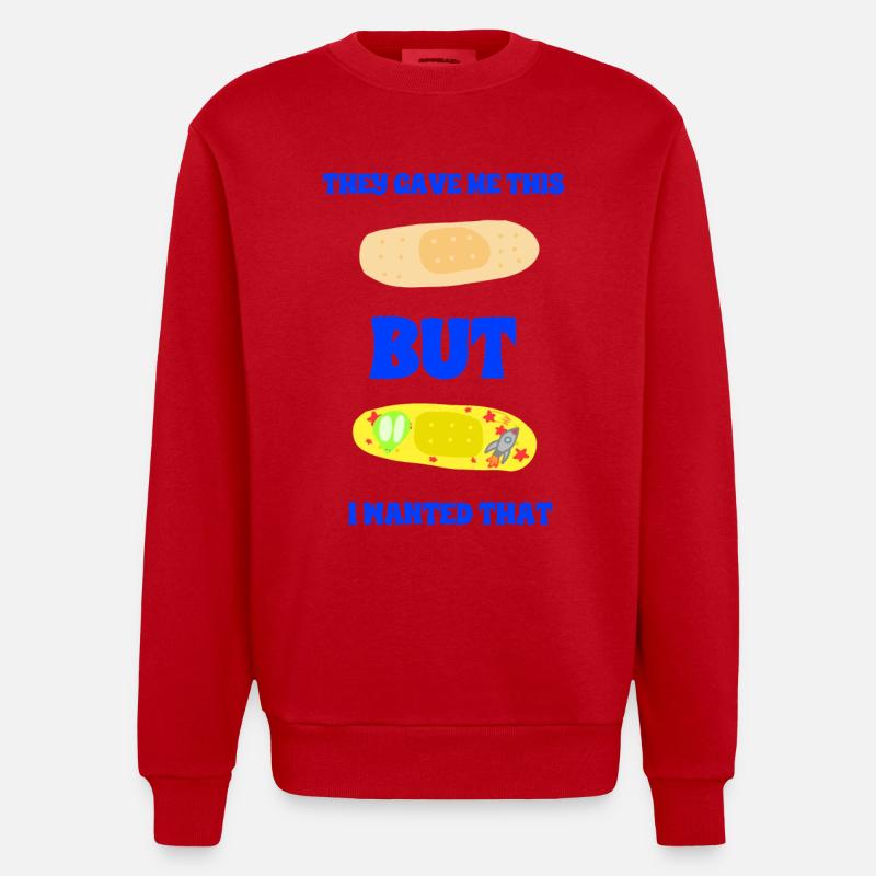 Klassisches Dressing oder Space Dressing - Heavyweight Oversized Organic Crew Neck Made in EU - Rot