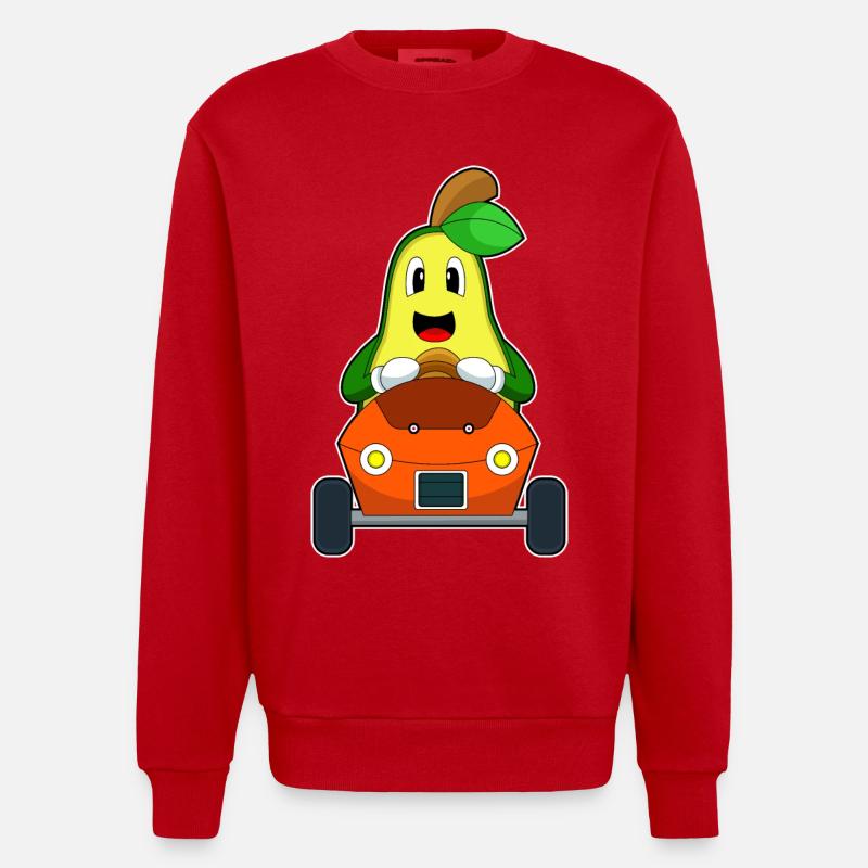 Avocado Auto - Heavyweight Oversized Organic Crew Neck Made in EU - Rot