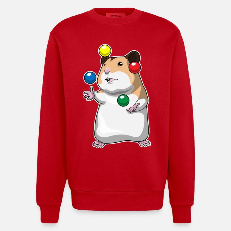 Jongleur hamster jongleur - Sweat bio épais oversize fabriqué en UE - rouge