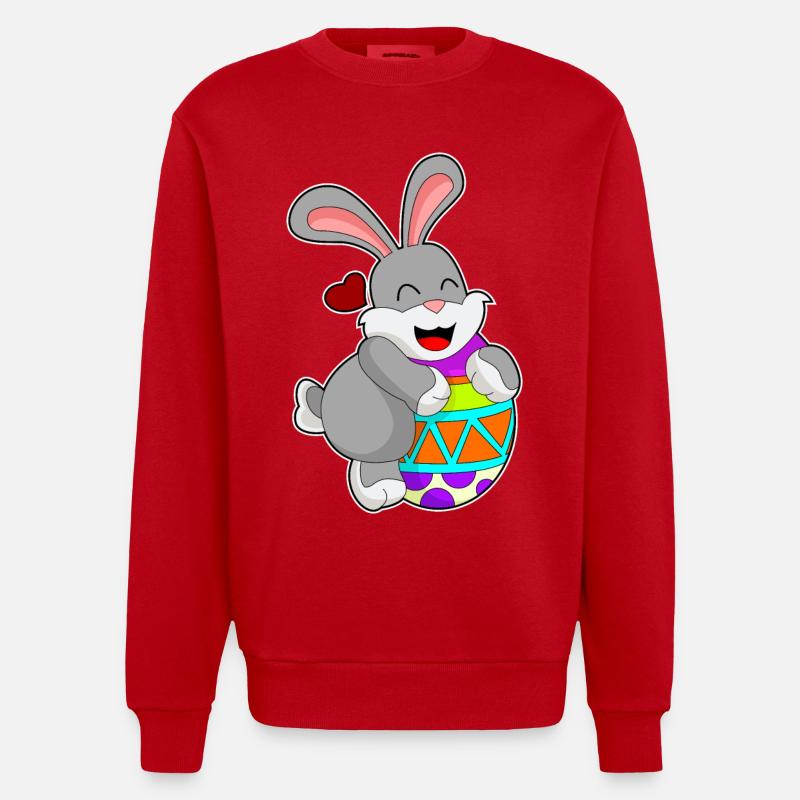 Hase Ei - Heavyweight Oversized Organic Crew Neck Made in EU - Rot