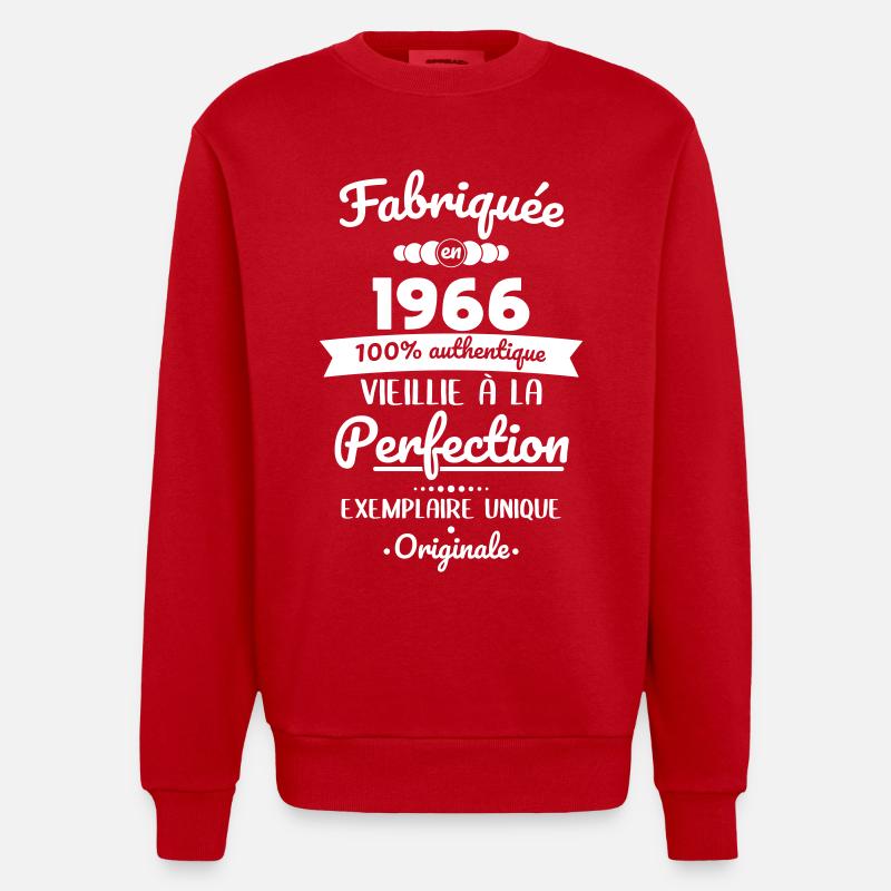Hergestellt 1966 – Perfekt gereift - Heavyweight Oversized Organic Crew Neck Made in EU - Rot