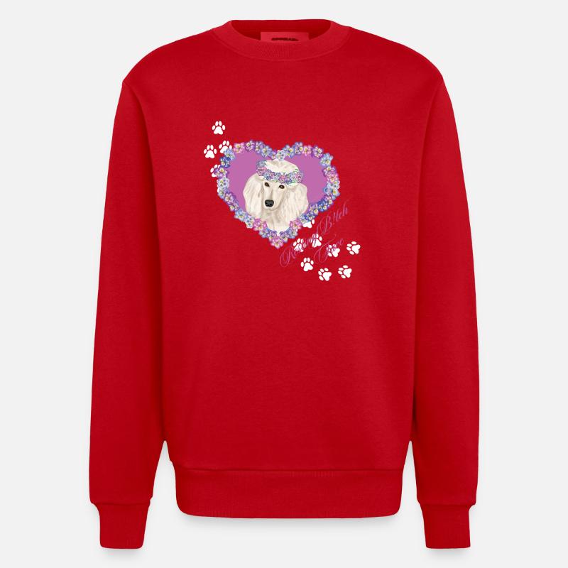 Resting B!tch Face Pudel - Heavyweight Oversized Organic Crew Neck Made in EU - Rot