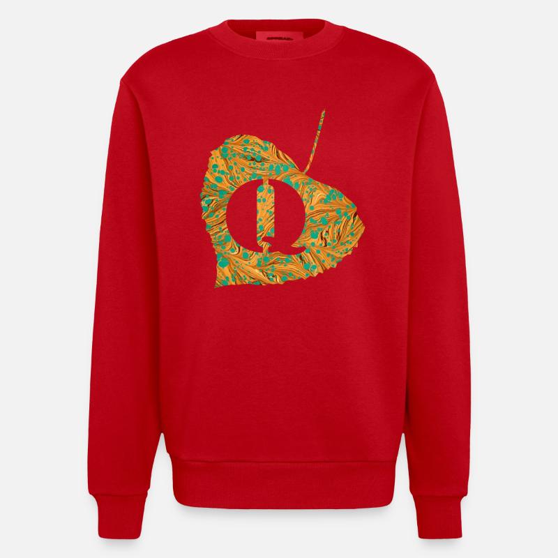 Feuille E 95 Q - Sweat bio épais oversize fabriqué en UE - rouge