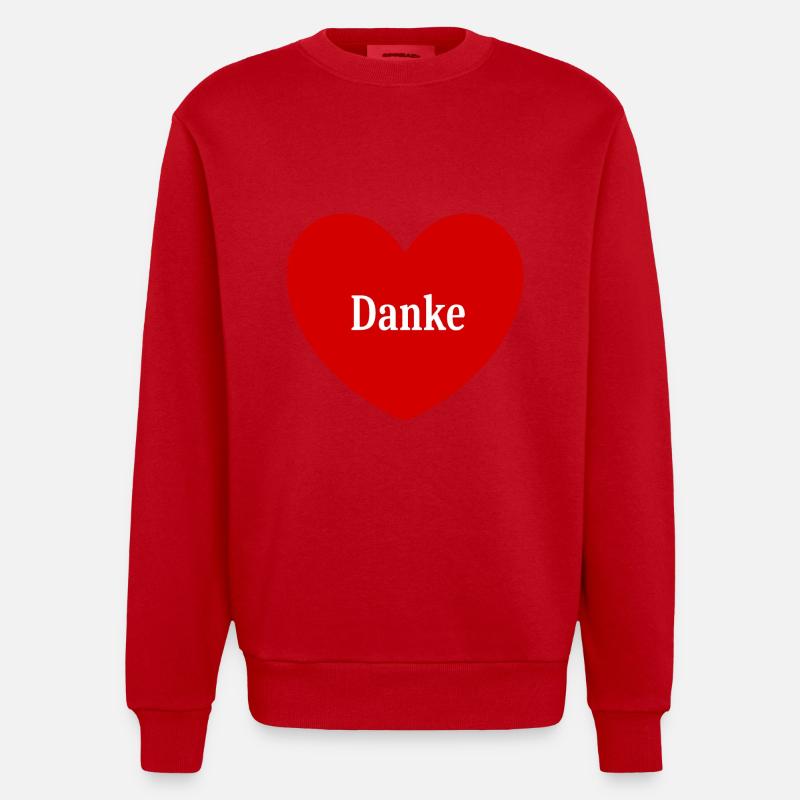 Danke Geschenk Geschenkidee - Heavyweight Oversized Organic Crew Neck Made in EU - Rot