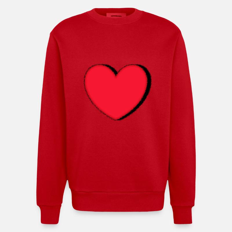 Cadeau Saint-Valentin Saint-Valentin - Sweat bio épais oversize fabriqué en UE - rouge